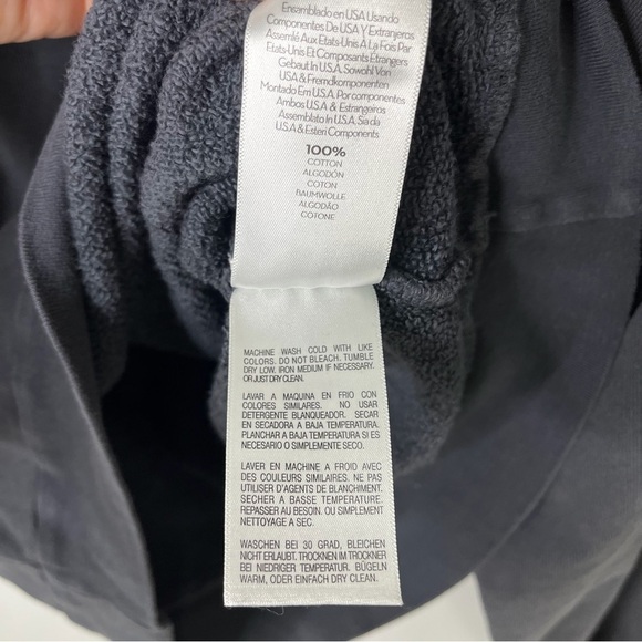 Mother The Push and Shove Sweatshirt Washed Black Size Small Shoulder Pads - Picture 6 of 7